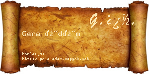 Gera Ádám névjegykártya