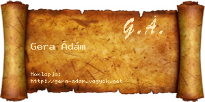 Gera Ádám névjegykártya